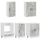 Kitchen Unit KALMAR 5 pcs Concrete Grey Engineered Wood 3438238