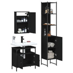 ZNTS 3 Piece Bathroom Furniture Set Black Engineered Wood 3214795