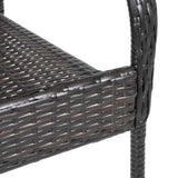 Dining Chair Set of 2 Brown Poly Rattan Standard Stackable 44237