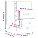 Bedside Cabinet Grey Sonoma 40x40x66 cm Engineered Wood 817322