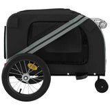 Pet Bike Trailer Grey and Black Oxford Fabric and Iron 93895