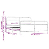 Metal Bed Frame without Mattress Smoked Oak 183x213 cm 3318640