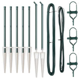 Fence Post 7 pcs Green Steel 42004240