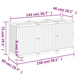Garden Planter with Liner 150x50x75 cm Solid Wood Acacia 366446