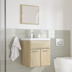 ZNTS 3 Piece Bathroom Furniture Set Sonoma Oak Engineered Wood 3324986