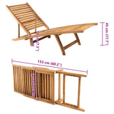 Sun Lounger Teak Teak Wood Large Foldable Sun Lounger 316151