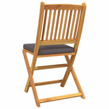 Folding Chair 4 pcs Grey 49 x 57.5 x 92cm Solid Acacia wood 3329122