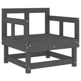 Garden Chair Grey Solid Pine Wood, Plywood, Oxford Fabric Modular 825445