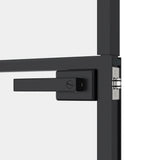Interior Door Black 83x201,5 cm Tempered Glass&Aluminium Slim 153663