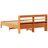 Bed Frame without Mattress Wax Brown 160x200 cm Solid Wood Pine 3306884