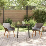 Garden Dining Set with Cushion 3 pcs Grey Poly Rattan 3261677