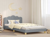 Children's Bed Frame with Headboard Light Grey 90 x 190 cm 42011054