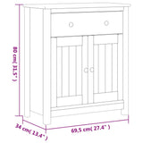 Bathroom Cabinet BERG White 69.5x34x80 cm Solid Wood Pine 358542