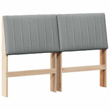 Upholstered Headboard Light Grey 140 cm Solid Pine Wood 879394