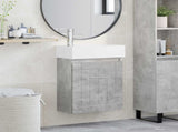 Bathroom Vanity Unit with Tap Concrete Grey 45.5 x 25.5 x 84 cm 889484