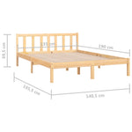 Bed Frame without Mattress Solid Wood Double 810057