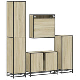 4 Piece Bathroom Furniture Set Sonoma Oak Engineered Wood 3301201