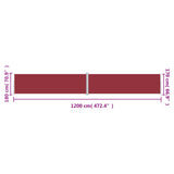 Retractable Side Awning Red 180x1200 cm 318077