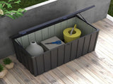 450L Galvanised Steel Garden Storage Box, with Wheels - Dark Grey T3398P311636