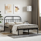 Bed Frame Black Powder-Coated Steel 120 x 200 cm Durable 353633