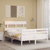 Bed Frame without Mattress White Small Double Solid Wood 3195062