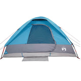 Camping Tent Dome 4-Person Blue Waterproof 94778