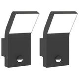 Outdoor LED Wall Lights with Sensors 2pcs Black Die-cast Aluminium 4006271