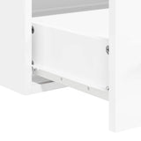 Bathroom Cabinet with Mirror High Gloss White Engineered Wood 833883