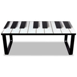 Coffee Table with Piano Printing Glass Top 241174