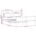 Bed Frame without Mattress Brown Oak 140x190 cm Engineered Wood 4107034