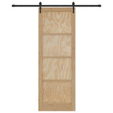 Sliding Door ORKDAL Natural and Black 83 x 232 cm 3445580