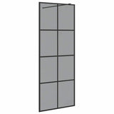 Walk-in Shower Wall Black 80 x 195 cm Tempered Glass 42022047