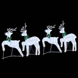 LED Reindeers 4 pcs Silver Fabric 3385894