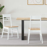 Dining Chairs 2 pcs White 43 x 54 x 89 cm Solid Rubber Wood 42020443