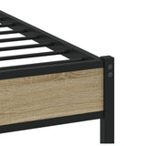 Bed Frame without Mattress Sonoma Oak 150x200 cm King Size Engineered Wood 4017256