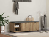 Hall Bench with Cushion with Shelf Artisan Oak 100 x 38 x 46 cm 891519