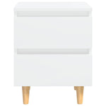Bed Cabinets & Pinewood Legs 2 pcs High Gloss White 40x35x50cm 805864