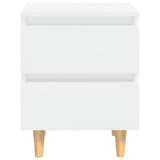 Bed Cabinets & Pinewood Legs 2 pcs High Gloss White 40x35x50cm 805864