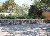 Gabion Basket with Cover 500x100x50 cm Galvanised Iron 3295182