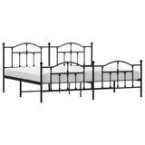 Metal Bed Frame without Mattress with Footboard Black 200x200cm 353464