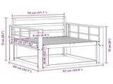 Outdoor Middle Sofa Solid Acacia Wood White 3439018