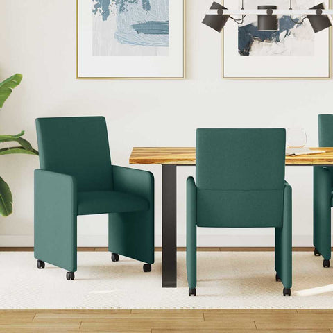 Dining Chairs 2 pcs Dark green 57 x 66 x 94 cm Fabric 42017812