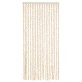 Fly Curtain Beige and White 90x200 cm Chenille 377341