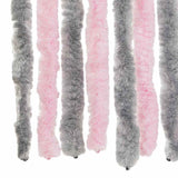 Fly Curtain Silver Grey and Pink 100x200 cm Chenille 377364