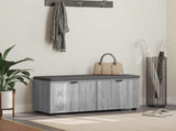 Hall Bench with Cushion with Shelf Grey Sonoma 100 x 38 x 46 cm 891493