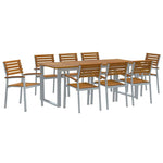 Garden Dining Set 5 pcs Grey and brown Solid acacia wood 3284350