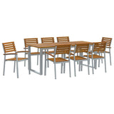 Garden Dining Set 5 pcs Grey and brown Solid acacia wood 3284350