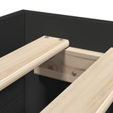 Bed Frame without Mattress Black 90x200 cm Engineered Wood 3295493