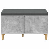 Hall Bench with Cushion with Door Concrete Grey 80 x 38 x 46 cm 891531