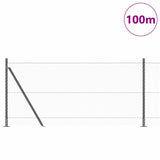 Welded Wire Fence with Concrete Base 100 x 0.8 m 3353726